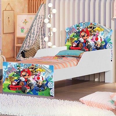 Mini Cama Juvenil Lívia 100% MDF (Menino) Super Mario 404195