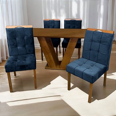 Mesa Classic 1.20m Cinamomo Laminado com 04 Cadeiras Sofia