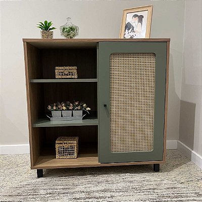 Buffet Charlotte 1 Porta 80cm Carvalho/Menta - Artely