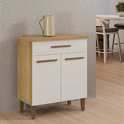 Balcão Ômega 70cm 02 Portas, 01 Gaveta e 01 Prateleira Interna