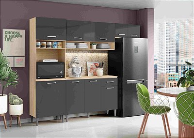 Cozinha Aurora + Balcão  Atenas 2.50m - Aramóveis