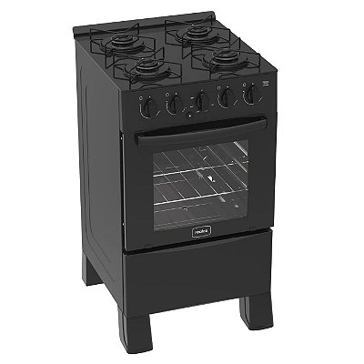 Fogao Ares Glass 4 Bocas Mesa de Vidro Temperado Preto Realce Eletrodomesticos