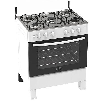 Fogao Hera Plus 5 Bocas Mesa de Aco Inox Branco Realce Eletrodomesticos