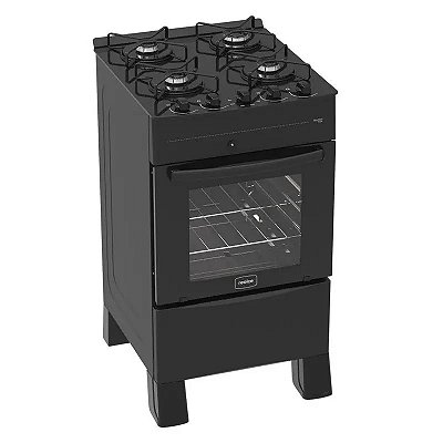 Fogao Zeus Glass Super 4 Bocas Mesa de Vidro Preto Realce
