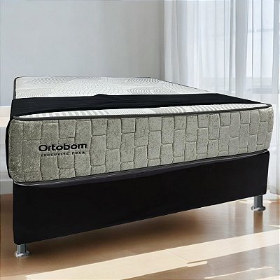 Colchão Casal Exclusive Foam D33 + Base Box Simples até 150Kg