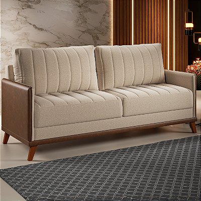 Sofá Living 2,00 m Conceito/Concept Linho Bronze - Viero