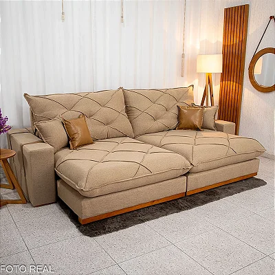 Retrátil e Reclinável 2.90m Malibu Espuma D33 e Molas Ensacadas