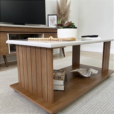 Mesa de Centro Mila com Rodinhas  – Cinamomo/Off