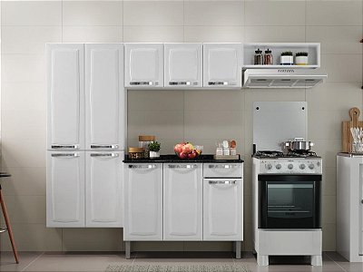 Cozinha Completa Rose 4 peças Aço 2.45m  – Branco