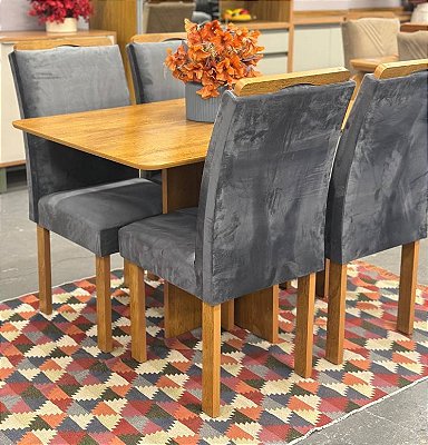 Mesa Salinas 120x80 com 04 Cadeiras Londres  - Cel Móveis