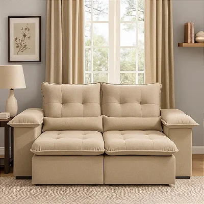 Retrátil e Reclinável Arsenal 2.00m em Linho