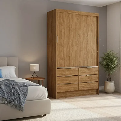 Roupeiro Sevilha Sem Espelho Solteiro 02 Portas de correr - Carioca Móveis