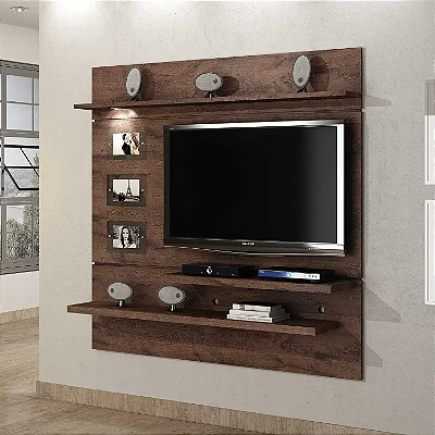 Painel Home Interativo 1.82m Tv 60 Castanho - Valdemóveis