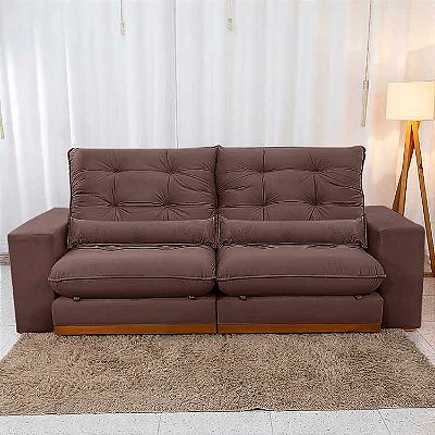 Retrátil Reclinável Toronto 210m Molas Pocket e Pillow Top 25cm Veludo Suede