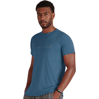 Camiseta T-Shirt Poliamida Básica Masculina 77053 Esporte - Azul - Lupo
