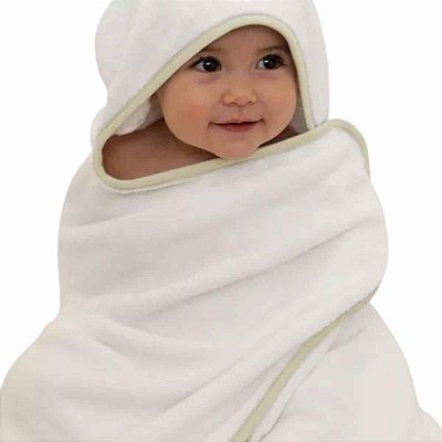 Toalha de Banho Com Capuz Comfort Power Sec - Bege - Laço Bebê