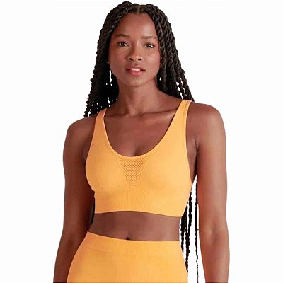 Top Esportivo Feminino AF Attack II 71401 Alta Sustentação - Laranja Orange - Lupo