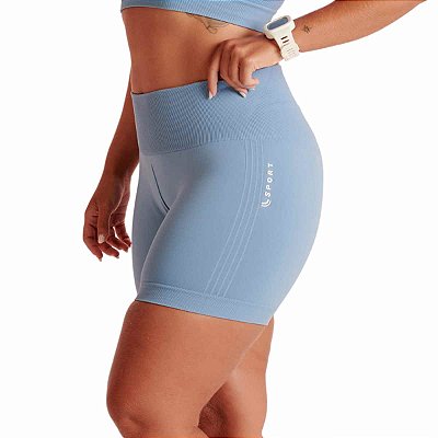 Short Esportivo AF LSport Basic Feminino Sem Costura - 71348 Azul Claro - Lupo Sport