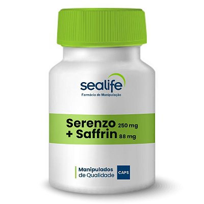 Serenzo 250mg e Saffrin 88mg 30 Cápsulas - Diminuição da ansiedade e irritabilidade, auxiliando a modular o nível do cortisol,