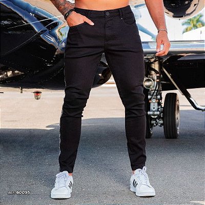 Calça masculina jeans preta