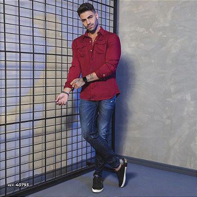 Calça masculina jeans destroyed