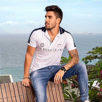 Camiseta gola polo branca
