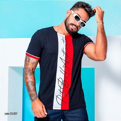 Camiseta masculina color block
