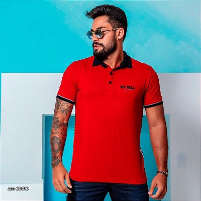 Camiseta polo masculina vermelha