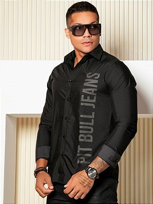 Camisa Masculina Preta com Logomania