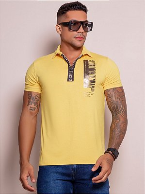 Camisa Gola Polo Masculina Amarela