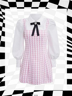 Vestido Cami xadrez Tweed