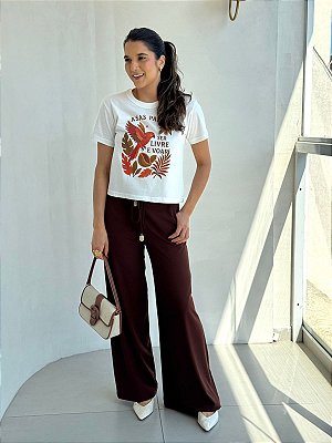 t-shirt orquídea- Livre e voar