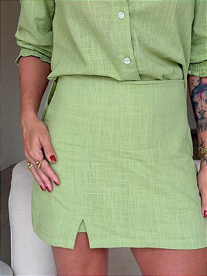 Short saia Leme- Linho