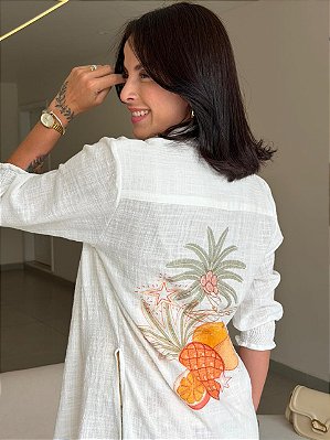 Chemise Mafeh- Bordado Tropical (GLITTER)