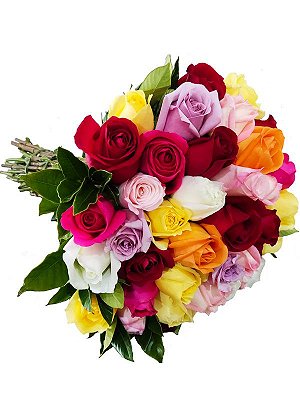 Buquê Harmonia 42 Rosas Coloridas