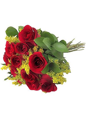 Buquê Amor com 12 Rosas