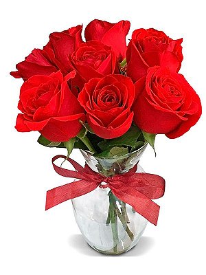 Vaso com 12 rosas vermelhas