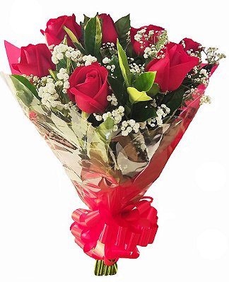 Buquê com 6 Rosas Vermelhas