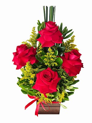 Arranjo 4 rosas colombianas