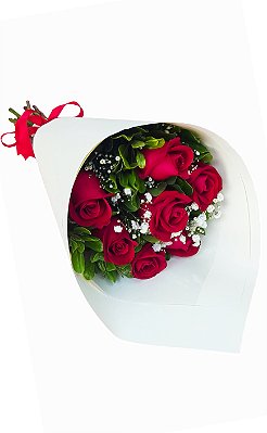Buquê de 6 rosas no cone