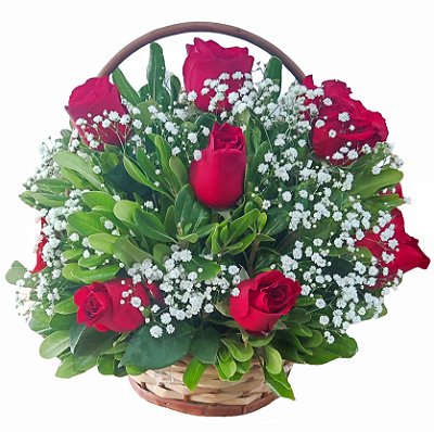 Cesta de Rosas Vermelhas