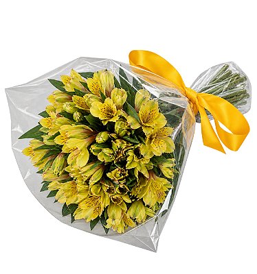 Mini Buquê de Astromélias Amarelas