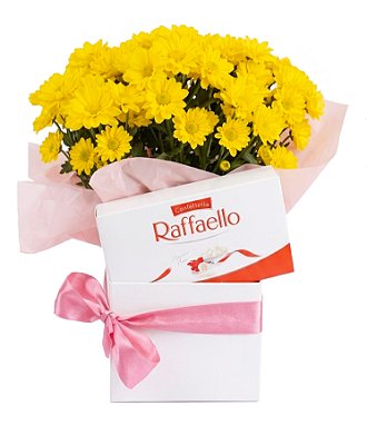Kit Mini Margarida Amarela com Raffaello
