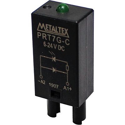 PRT7G-C MÓDULO INDICADOR LED VERDE PARA SOQUETE PRT7 6-24 VCC METALTEX