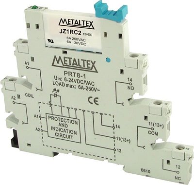 PRZ-1R-24 RELÉ INTERFACE 1 CONTATO REVERSÍVEL 24V P10609 METALTEX