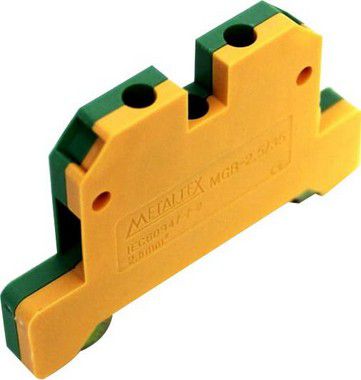 MGB2,5/35 CONECTOR TERRA 2,5MM COM CAPA PARA TRILHOS TS35 E TS35 VERDE E AMARELO I12181 METALTEX