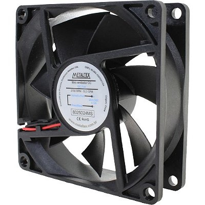 8025D24MS VENTILADOR 80X80X25MM 24VCC BUCHA 2700RPM METALTEX