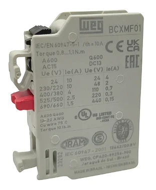 BCXMF-01 BLOCO DE CONTATO AUXILIAR FRONTAL 1NF PARA CWM9 A CWM105 10356494 WEG