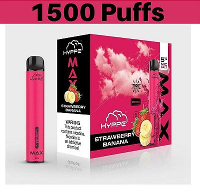 Hyppe Max Device Descartável Strawberry Banana | 1500 puffs - 1500 tragadas