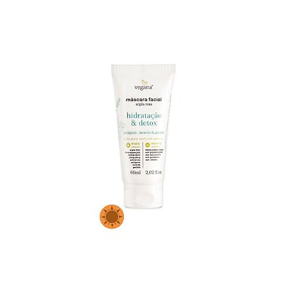 Vegana Máscara Facial Argila Roxa Hidratação e Detox 60ml